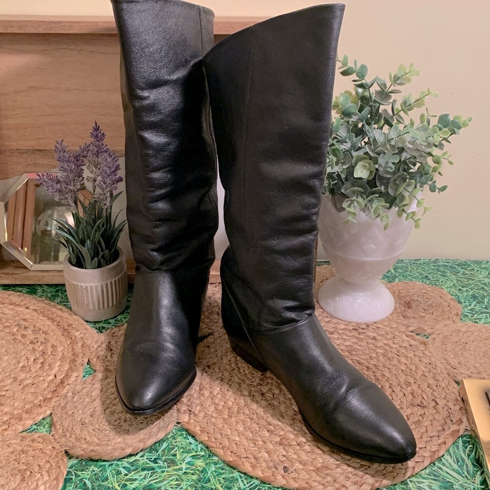 Vintage Black Leather Boots